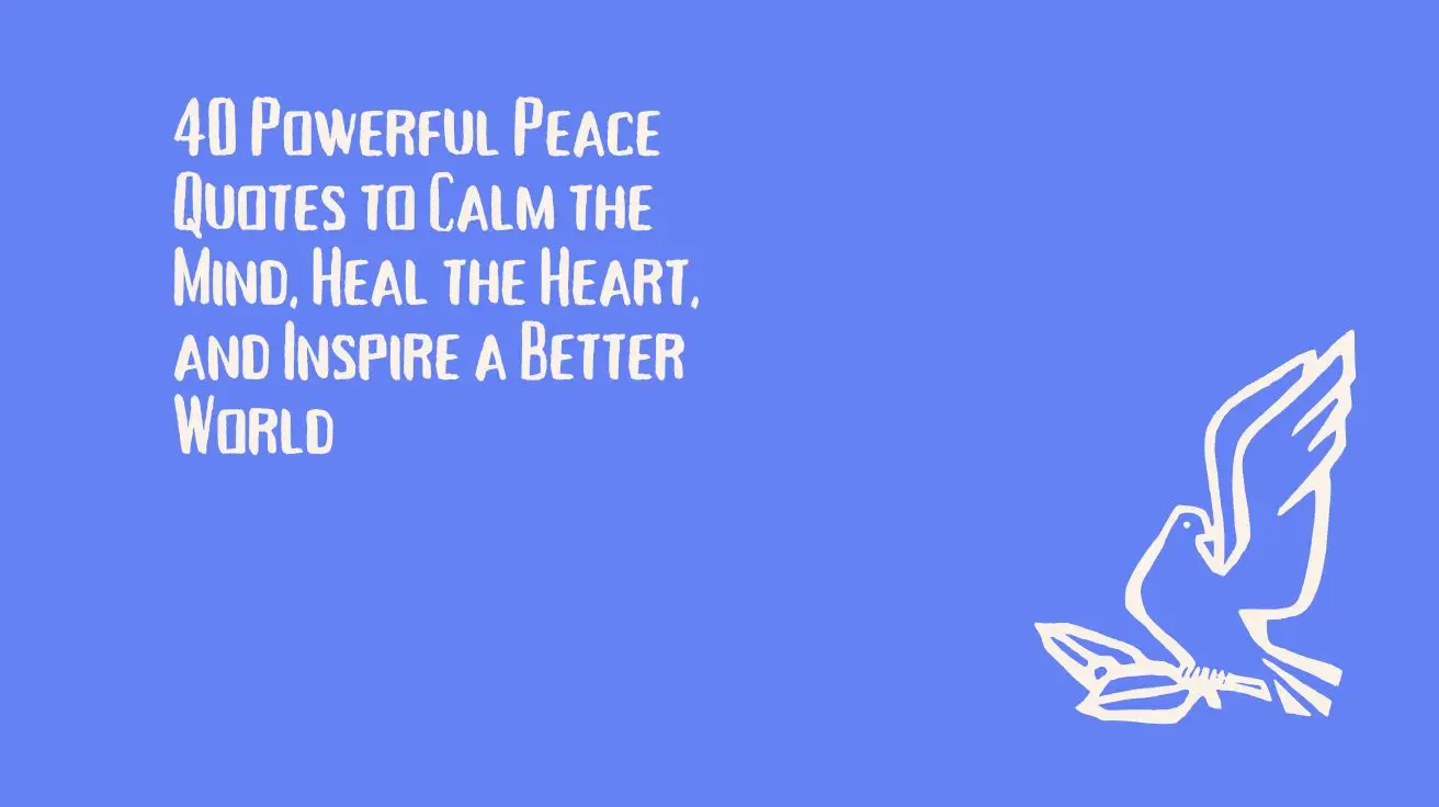 40 Powerful Peace Quotes to Calm the Mind, Heal the Heart, and Inspire a Better World