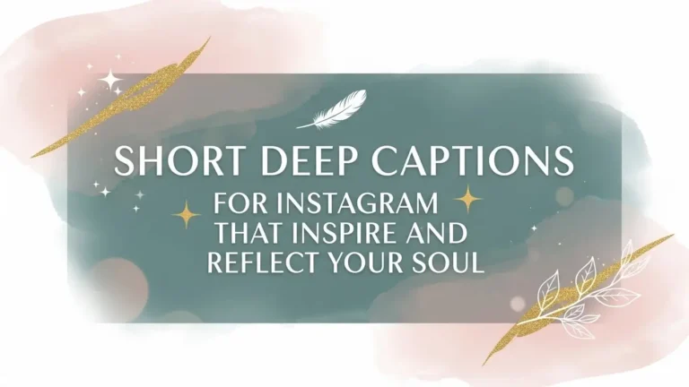 Short Deep Captions for Instagram That Inspire and Reflect Your Soul