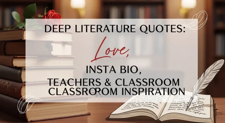 Deep Literature Quotes: Love, Insta Bio, Teachers & Classroom Inspiration