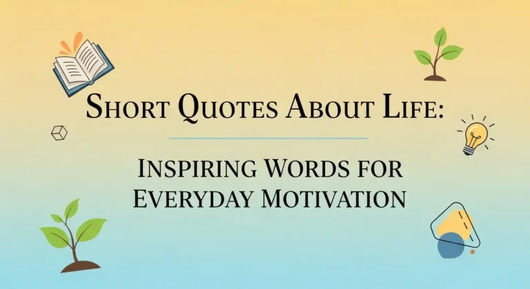 Short Quotes About Life: Inspiring Words for Everyday Motivation