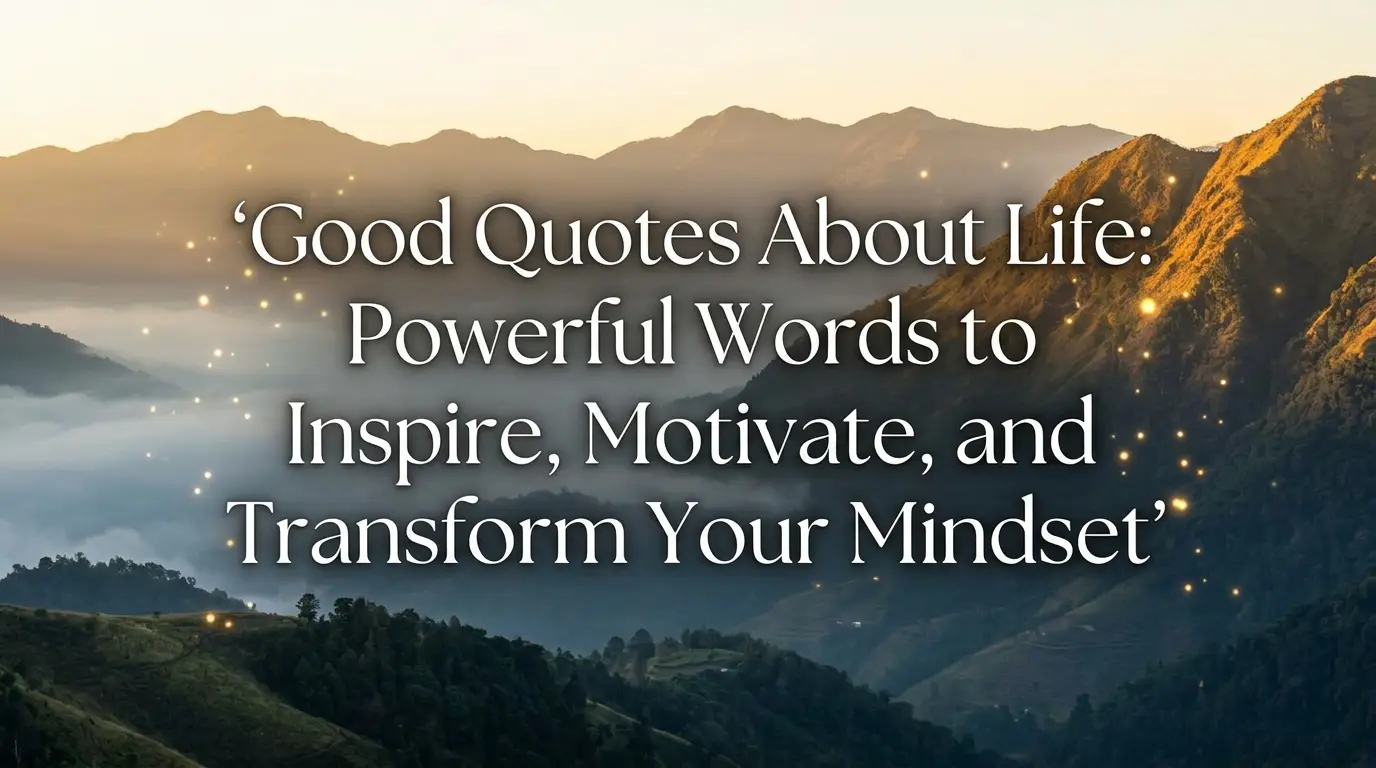 Good Quotes About Life: Powerful Words to Inspire, Motivate, and Transform Your Mindset