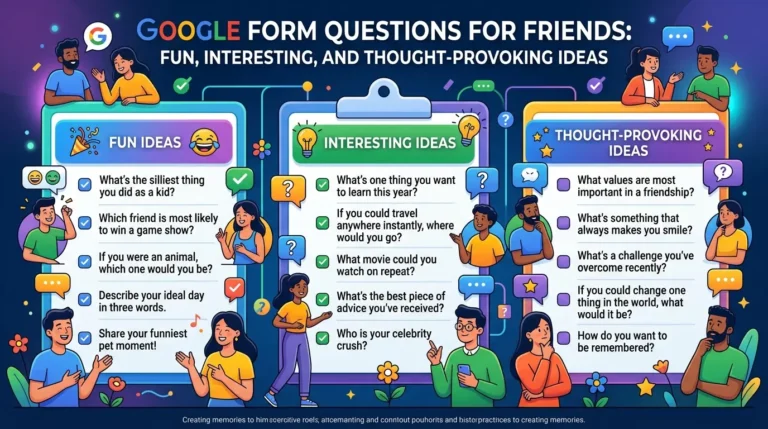 Google Form Questions For Friends: Fun, Interesting, and Thought-Provoking Ideas