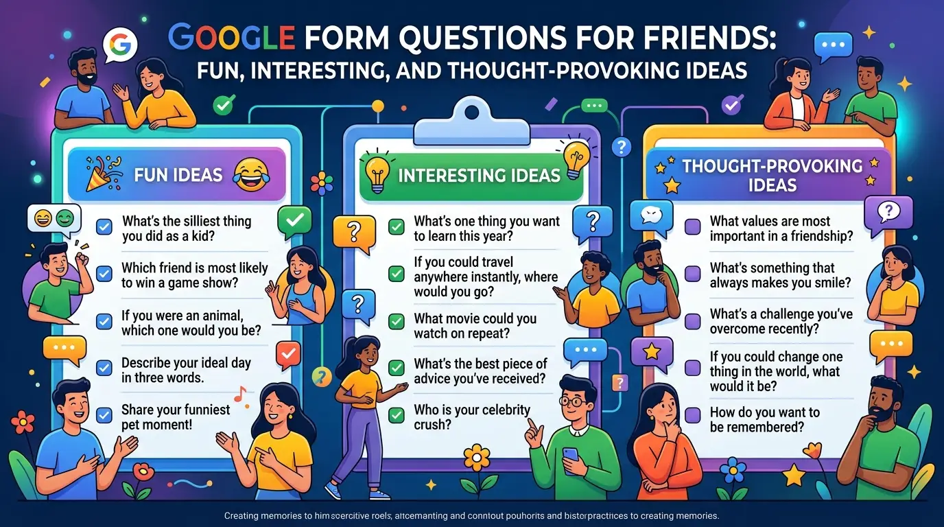 Google Form Questions For Friends: Fun, Interesting, and Thought-Provoking Ideas