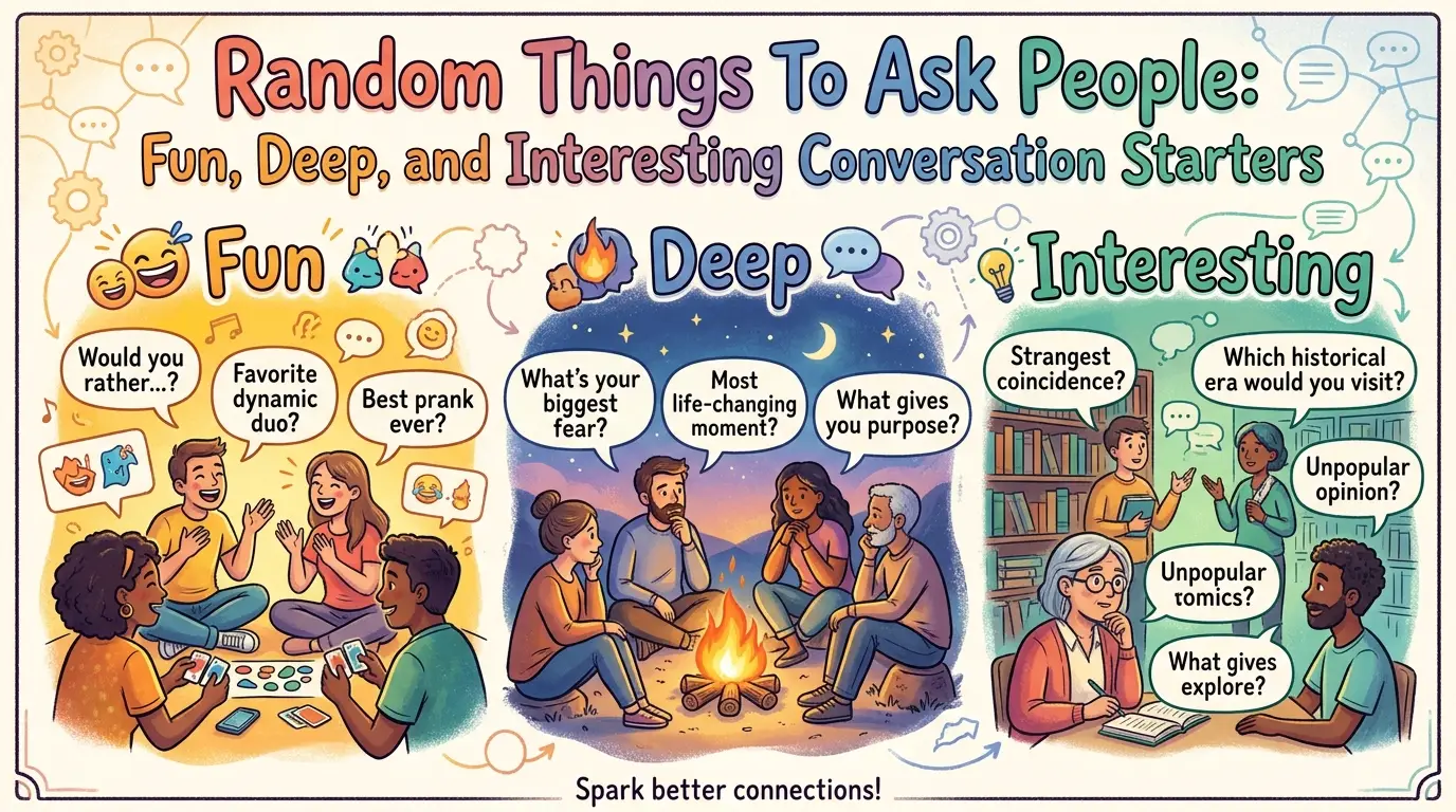Random Things To Ask People: Fun, Deep, and Interesting Conversation Starters