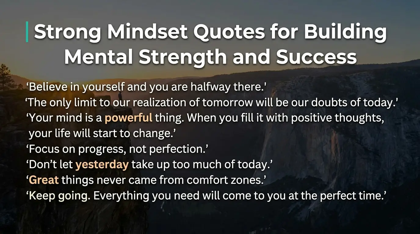 Strong Mindset Quotes for Building Mental Strength and Success